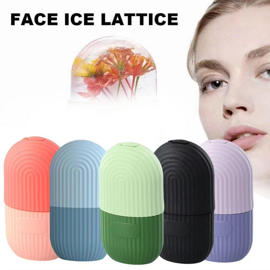 Silicone Ice Roller for Face & Dual-Action Facial Cleansing Scrub (Random Color)