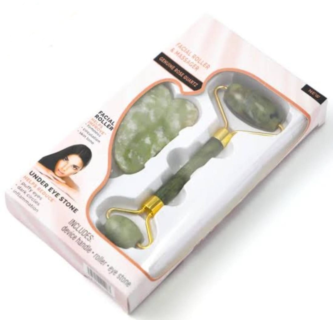 Jade Roller for Face with Gua Sha Tool | Anti-Aging Facial Massager & Skin Sculpting Kit