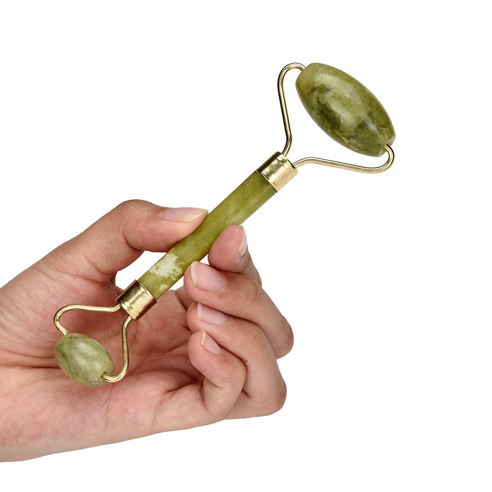 Jade Roller for Face with Gua Sha Tool | Anti-Aging Facial Massager & Skin Sculpting Kit