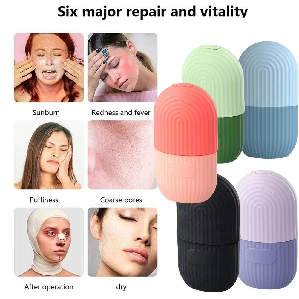 Silicone Ice Roller for Face & Dual-Action Facial Cleansing Scrub (Random Color)